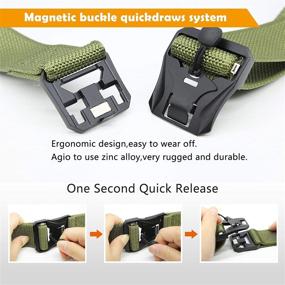 img 1 attached to Women's Military Accessories: Longwu Magnetic Quick Release Belt with Breathable Design