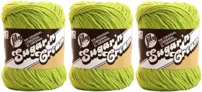 img 2 attached to 🧶 Бюджетное предложение: набор Lily Sugar 'n Cream, 100% хлопковая пряжа (3 штуки) в ярко-зеленом цвете #1712.