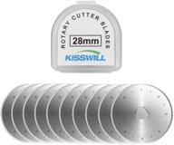 🔪 10 pack 28mm rotary cutter blades by kisswill - compatible with fiskars, olfa, martelli, dremel, truecut - replacement blades that are sharp, durable, and ideal for various crafting needs logo