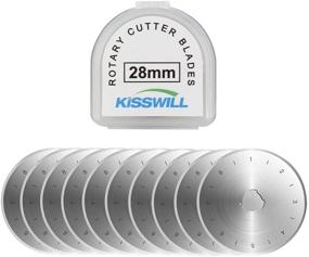 img 4 attached to 🔪 10 Pack 28mm Rotary Cutter Blades by KISSWILL - Compatible with Fiskars, Olfa, Martelli, Dremel, Truecut - Replacement Blades that are Sharp, Durable, and Ideal for Various Crafting Needs