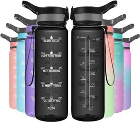 img 4 attached to PASER 24OZ Water Bottle - 700ML Drinking Bottle BPA Free, with Safety Lock, Inspirational Time Markings, Ideal for Gym, Office, Home & Outdoor Activities - Includes Gift Box
