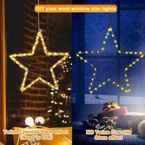 img 2 attached to 🌟 Christmas Window Star Lights – Set of 3 with Timer, Battery Operated Decorations in Warm White - 8 Lighting Modes, Remote Controls for Outdoor, Indoor, Porch, Party
