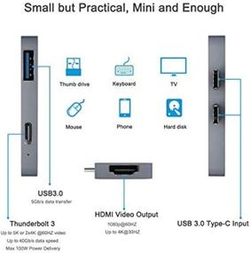 img 2 attached to Towond MacBook Air USB Adapter: 3-in-1 Thunderbolt 3 Hub for MacBook Pro 2019/2018/2017, MacBook Air 2019/2018, 4K HDMI, 100W PD, 40Gbps 5K@60Hz, USB 3.0 - Buy Now!