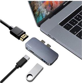 img 4 attached to Towond MacBook Air USB Adapter: 3-in-1 Thunderbolt 3 Hub for MacBook Pro 2019/2018/2017, MacBook Air 2019/2018, 4K HDMI, 100W PD, 40Gbps 5K@60Hz, USB 3.0 - Buy Now!