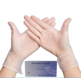 img 4 attached to Powder Free PVC Cleaning Gloves - 50Pcs, Latex Free, Soft Industrial Gloves, S/M/L Size, Clear (Medium Size)