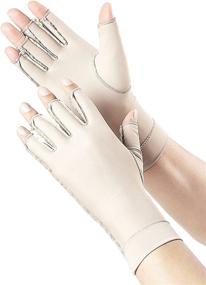 img 4 attached to TOMUST Compression Glove Open Fingerless Arthritis