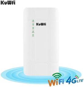 img 3 attached to KuWFi 300Mbps наружный 4G LTE CPE WiFi маршрутизатор с слотом для SIM-карты CAT4 SIM маршрутизаторы с адаптером POE работают с IP-камерой или Wi-Fi-покрытием снаружи (версия для США B2/B4/B5/B12/B13/B14/B66/B71)