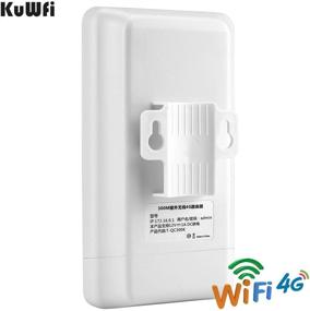 img 2 attached to KuWFi 300Mbps наружный 4G LTE CPE WiFi маршрутизатор с слотом для SIM-карты CAT4 SIM маршрутизаторы с адаптером POE работают с IP-камерой или Wi-Fi-покрытием снаружи (версия для США B2/B4/B5/B12/B13/B14/B66/B71)