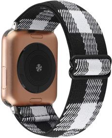 img 4 attached to Adjustable Elastic Watch Band Compatible With Apple Watch 38Mm 40Mm