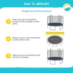 img 1 attached to 🔒 Enhanced Trampoline Safety Net Enclosure - Fits 12, 14 &amp; 15 ft Skywalker, Bounce Pro, AirZone, and More - Breathable, Durable and Weather-Resistant