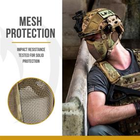 img 3 attached to 🎭 OneTigris 6" Foldable Mesh Mask with Ear Protection - Military Tactical Lower Face Protective Gear for Airsoft