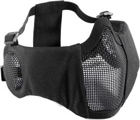 img 4 attached to 🎭 OneTigris 6" Foldable Mesh Mask with Ear Protection - Military Tactical Lower Face Protective Gear for Airsoft