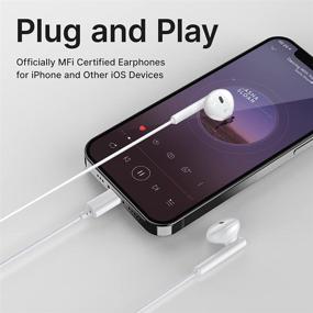 img 2 attached to 🎧 Беспроводные наушники для iPhone с микрофоном, регулировкой громкости и сертификацией MFi - наушники Twinice iPhone, совместимые с iPhone 11/12 Pro/12 Pro Max/11 Pro/iPhone XR (белый)