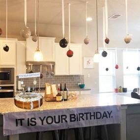 img 2 attached to 🎉 The Office Dwight Theme Birthday Party Decorations - 'It is Your Birthday' Banner and Cake Topper Set, Perfect Party Merchandise by Dwight K. Schrute, Infamous Husband. Ideal for Baby Boy's Birthday Celebration with Photo Booth Props