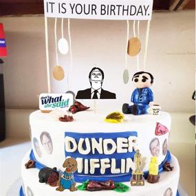 img 1 attached to 🎉 The Office Dwight Theme Birthday Party Decorations - 'It is Your Birthday' Banner and Cake Topper Set, Perfect Party Merchandise by Dwight K. Schrute, Infamous Husband. Ideal for Baby Boy's Birthday Celebration with Photo Booth Props