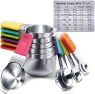 u-taste magnetic measuring cups and spoons set - 13 piece stainless steel kitchen measuring set with professional conversion chart logo