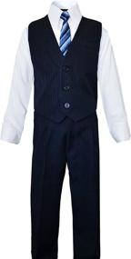 img 1 attached to Boys Pinstripe Suit Matching Black Boys' Clothing ~ Suits & Sport Coats