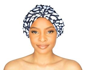 img 2 attached to GRACE & COMPANY Luxury Shower Cap for Women - 100% Waterproof, Reusable, Washable & Breathable - Casablanca Collection: Stay Stylish and Protected in the Shower