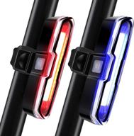 110 lumens usb rechargeable bike rear light - waterproof led bicycle tail light with 5 modes - cycling safety flashlight (2 pack) logo