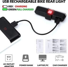 img 1 attached to 110 Lumens USB Rechargeable Bike Rear Light - Waterproof LED Bicycle Tail Light with 5 Modes - Cycling Safety Flashlight (2 Pack)