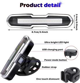 img 3 attached to 110 Lumens USB Rechargeable Bike Rear Light - Waterproof LED Bicycle Tail Light with 5 Modes - Cycling Safety Flashlight (2 Pack)