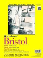 📚 strathmore 300 series bristol smooth pad, 9x12 tape bound - premium quality, 20 sheets logo