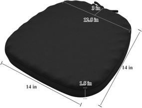 img 3 attached to 🪑 Baibu 14x14 Inches Metal Chair Pads - Set of 2, Non-Slip Soft Cushion with Ties for Metal Kitchen Chairs, Stackable Seat Cushion - 14x14x1.5 Inches (Black)