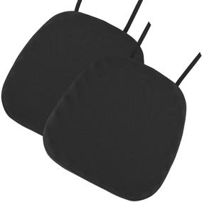 img 4 attached to 🪑 Baibu 14x14 Inches Metal Chair Pads - Set of 2, Non-Slip Soft Cushion with Ties for Metal Kitchen Chairs, Stackable Seat Cushion - 14x14x1.5 Inches (Black)