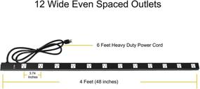 img 2 attached to Opentron OT4126: Премиум 12-выходной металлический сетевой фильтр с прочными держателями, корпусом длиной 4 фута и кабелем длиной 6 футов.