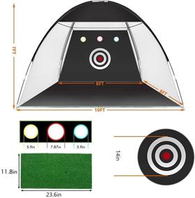 img 1 attached to 🏌️ Golf Practice Net with Target and Carry Bag, 10x7ft Hitting Training Aids Nets for Backyard Driving Chipping - Includes 1 Golf Mat, 5 Golf Balls, and 1 Golf Tees - Ideal for Men, Kids, Indoor and Outdoor Sports Games