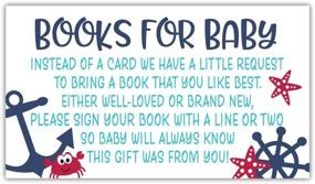 img 2 attached to 50 Gender Neutral Nautical Baby Shower Request Cards - Invitation Inserts - Nautical-Themed Books