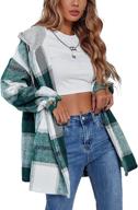 π stay fashionably cozy with scusty fall plaid hooded flannel shirt jacket for women logo