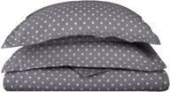 😍 premium grey polka dot duvet cover set - full/queen size, 600-thread-count, cotton rich logo