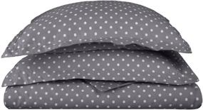 img 1 attached to 😍 Premium Grey Polka Dot Duvet Cover Set - Full/Queen Size, 600-Thread-Count, Cotton Rich