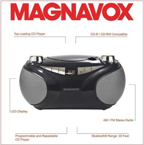 img 3 attached to 🎧 Magnavox MD6949-BK Portable Top Loading CD Boombox with AM/FM Stereo Radio, Bluetooth Wireless Technology, CD-R/CD-RW Compatibility, LED Display - Black