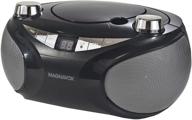 🎧 magnavox md6949-bk portable top loading cd boombox with am/fm stereo radio, bluetooth wireless technology, cd-r/cd-rw compatibility, led display - black logo