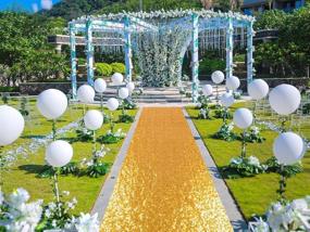 img 3 attached to Свадебная дорожка ShinyBeauty размером 4 фута на 15 футов с золотым блестками для церемонии