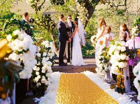 img 2 attached to Свадебная дорожка ShinyBeauty размером 4 фута на 15 футов с золотым блестками для церемонии