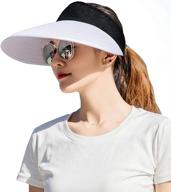 👒 ultimate summer beach essential: stylish women's large brim sun visor hat with uv protection logo