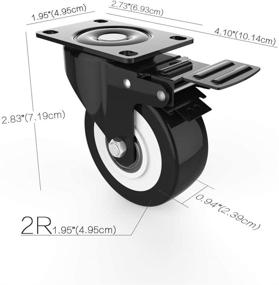 img 3 attached to 🔒 Locking Polyurethane Swivel Caster Wheels