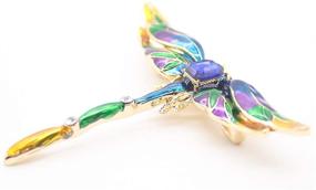 img 2 attached to ENATRENDY Rhinesone Brooches Colorful Dragonfly