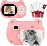 📸 kids instant print camera, zero ink kids camera with 3 rolls print paper - 1080p kids digital camera with 1600 mah battery, 32gb sd card - toy gifts for birthday, christmas, children's day (pink) logo