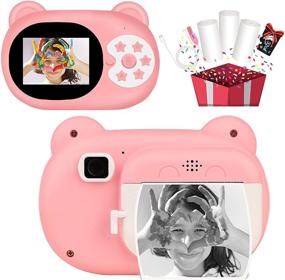 img 4 attached to 📸 Kids Instant Print Camera, Zero Ink Kids Camera with 3 Rolls Print Paper - 1080P Kids Digital Camera with 1600 mAh Battery, 32GB SD Card - Toy Gifts for Birthday, Christmas, Children's Day (Pink)