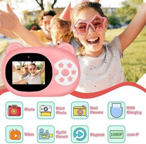 img 3 attached to 📸 Kids Instant Print Camera, Zero Ink Kids Camera with 3 Rolls Print Paper - 1080P Kids Digital Camera with 1600 mAh Battery, 32GB SD Card - Toy Gifts for Birthday, Christmas, Children's Day (Pink)