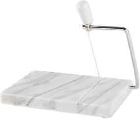img 4 attached to 🧀 RSVP International White Marble Cheese Slicer & Cutting Board: Effortlessly Slice and Serve Cheeses, Meats, and Appetizers with Elegance