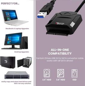 img 3 attached to 💻 FD USB 3.0 кабель-адаптер для преобразования SATA для 2,5 и 3,5-дюймовых HDD и SSD, адаптер питания 12V и программное обеспечение для клонирования данных на USB Flash Drive