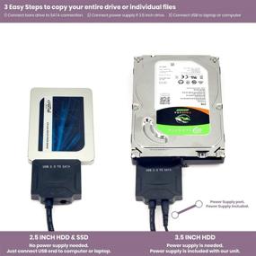 img 2 attached to 💻 FD USB 3.0 кабель-адаптер для преобразования SATA для 2,5 и 3,5-дюймовых HDD и SSD, адаптер питания 12V и программное обеспечение для клонирования данных на USB Flash Drive