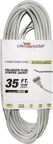 img 4 attached to LifeSupplyUSA Gray 35ft Electric Power Supply Cord with Open End Striped Wire - 17/2 Gauge 12 Amp Upright Vacuum