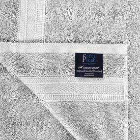 img 3 attached to 🛀 TRIDENT Soft and Plush 100% Cotton Towel Set - Super Soft and Highly Absorbent Bathroom Towels - 6 Piece Silver Set with Bath, Hand, and Washcloth Towels