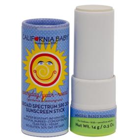 img 3 attached to 🌞 California Baby Everyday SPF 30+ Sunscreen Stick - Fragrance Free, Water Resistant, for Babies, Kids & Adults, Allergen & Irritant Free, 2 Pack